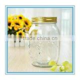2016 Hot Sale Engraved 500ml Glass Mason Jar With Metal Lid thumbnail-1