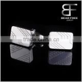 French Stainless steel square cufflinks for men