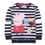 (F4289) Nova t Shirts Striped Girl Clothes 2-6Y Fashion Fancy Clothes Animal Applique Manufacturer T-shirts Children t Shirt thumbnail-1