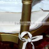 WHITE MATT SATIN CHAIR SEAT CUSHION COVER thumbnail-4