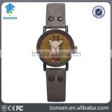 China Watch Factory Hot Women Watches Giraffe Pattern Vintage Ladies Leather Quartz Analog Clock Wrist Hour Relojes Mujer 2016