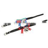 Dogs Puppy Cat Adjustable PU Leather Pet Collar With Bell Bowknot Neck Strap thumbnail-6