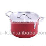 Red Colorful Aluminum Ceramic Coated Cookware Set for Sale / Cooking Pot thumbnail-1