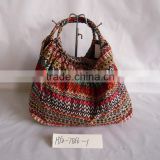New design ethnic casual stampa paper straw bag