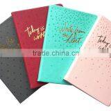 A5 PU Leather Hard Cover Notebook With Foil Stamping and Embossing Stars