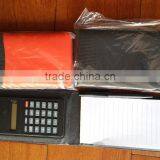 2015 New pu Feather Case Hot Sale 8 Digits Solar Notebook With Calculator thumbnail-4