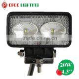 Cheap Price 4.3" Rectangle 20W Led Truck Light With IP67 Waterproof
