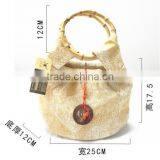 New Comfortabl Material Ladies Handbag With Bamboo Handle thumbnail-6