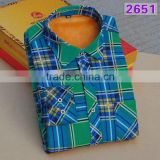 round bottom casual man shirt bright color plaid shirt Made In China