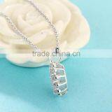 Fashion Jewelry Pave Dancing Stone Diamond Silver Pendant Necklace SPG919W thumbnail-4
