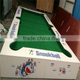 Cartoon solid veneer snookball game billiard football table for children