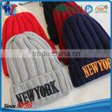 Wholesale Warm Embroidered Beanie Custom Beanie Knitted Cuff Hat thumbnail-1