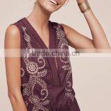 Apparel Manufacturer Casual v Neckline Print Sleeveless Long Jumpsuits thumbnail-4