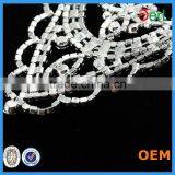 2016 Hot Sale Bling Bling Decorative Lace Rhinestone Crystal Trim for Wedding Decoration thumbnail-3