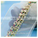 2016 High Quality Popular Style Crystal Cup Chain Beaded Lace Trimmings thumbnail-1