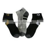 GSS-107 Haining GS custom half terry colored striped design black mesh cotton men ankle sport socks