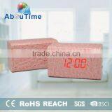 2016 New PU Wooden Led Digital Alarm Clock thumbnail-3