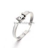 Fashion Women Enamel Spring Bracelet Fine Jewelry Stainless Steel Belt Sivler Cuff Bangle thumbnail-5