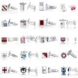 Yiwu Factory Wholesale Copper Metal Enamel Crystal Cufflinks for Men Shirts Cuff Link thumbnail-6