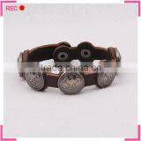 Teen Leather Bracelet With Badge, Leather Cuff Bracelets Wholesale thumbnail-1