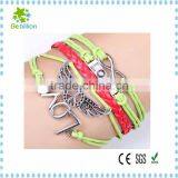 Promotional Elegant Infinity Bracelet Double Wing Bracelet ,silver&gold Plated Wax Infinity Bracelet as Gift thumbnail-1