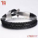 Leather Bracelet Cross Stainless Steel Wholesale Sideways Cross Bracelet Cross Bracelet thumbnail-3