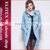 2015 HOT Unique Fashion Blue Jacquard Ladies Overcoat Designs Winter Dress thumbnail-1