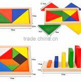 Early Educational Toy Montessori With 14pcs Wooden Geometry Blocks thumbnail-3