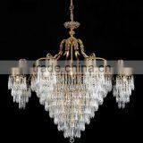 Rococo Style Crystal & Golden Brass Chandelier For Living Room Hotel Hall/ Elegant Crystal Chandelier Decorated Pendant Lamp thumbnail-4