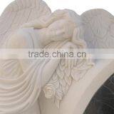 Hand Carved White Marble Angel Tombstone for Sale thumbnail-2