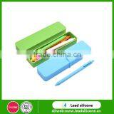 Fashion Style Silicone Pencil Cases With Pen for Students,colorful Silicone Pencil Cases for Students thumbnail-2