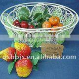 Egg shaped creamywhite decorative with green pearl storage fruit basket mill