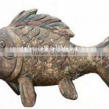 Antique Imitation Wooden Fish Sculpture Home Hotel Decoration Sculpture thumbnail-2