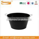 High Capacity Black Color Galvanized Metal Oval Ice Bucket thumbnail-1