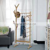 New Design Solid Beech Wood Coat Rack Hat Purse Display Stand With Shoe Bench Entry Way Coat Rack thumbnail-2