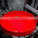 Fancy Round Colorful Printed Custom Metal Tin Dinner Plate Tin Tray Antislip Bar Serving Tin Trays thumbnail-5