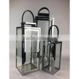 Silver Mirror Polished Stainless Steel Lantern thumbnail-1