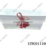 Metal Large White Flower Pot for Small Tree thumbnail-1