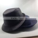 Blank Black Top Cap , Formal Hat For Man , Wedding Hat With Leater