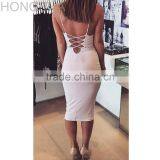 Sexy Bodycon Club Dress 2015 Black Lace-up Back Halter Bandage Dress HSD1418 thumbnail-4