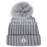 Multifunctional Plastic Knit Beanie With Fur Pom Ball Hat thumbnail-2