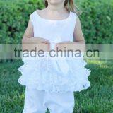 Wholesale Ruffle Pants Girls Smocked Ruffle Pants Outfits Children Makeup Sets thumbnail-1