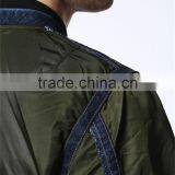 MGOO High Quality Green Nylon Bomber Jackets Custom Long Sleeves Ruffles Padded Cotton Winter Mens Tops thumbnail-5