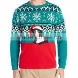 Men Green Sweater Christmas Hat Kitty Pattern Christmas Clothing thumbnail-1