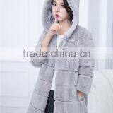 Rex Rabbit Fur Coat With Hood Thick Real Rabbit Fur Coat Winter Jacket for Women Genuine Fur Coat Customize Female Clothing thumbnail-4