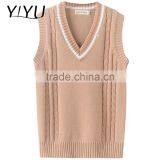 Winter Autumn Women Long Pattern Knit School Uniform Sweater Vest thumbnail-1