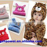 Warm Cheap Hood Animal Shark Cute Fleece Baby Bathrobe/baby Hooded Bath Towel/cute