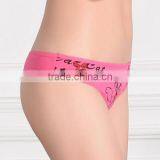 Cotton Hip-hugger Sexy T-back Bowknot Printed Female Mini Thong Panty thumbnail-3