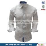 2017 New Design Long Sleeve Contrast Color Linen Shirts thumbnail-1