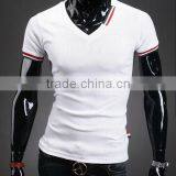 Wholesale Fashion Casual V Neck Men Tshirt Made in China thumbnail-3